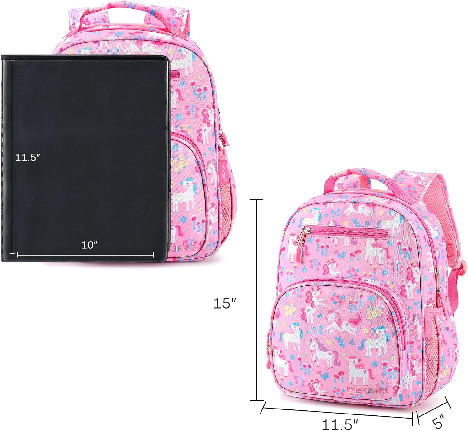 MOCHILA PARA NIÑOS Y NIÑAS, MOCHILA IDEAL PARA NIÑOS EN PREESCOLAR Y JARDÍN DE INFANTES, UNICORNIO DE FLORES, 14L - 6