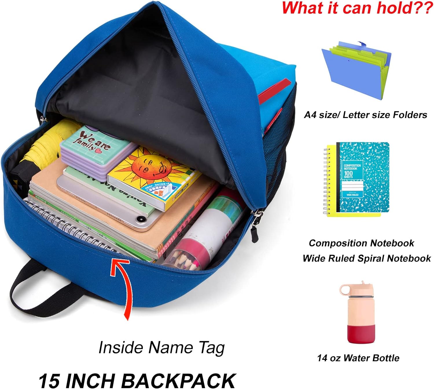 MOCHILA ESCOLAR PARA NIÑOS PEQUEÑOS PARA NIÑOS DE 3 A 6 AÑOS, AZUL 02, MODERNO - 6