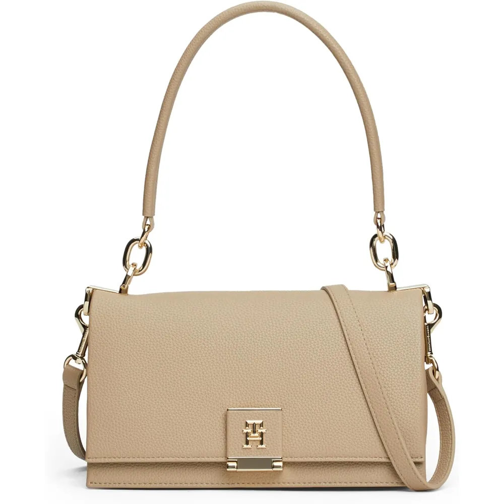 TOMMY HILFIGER | BOLSO DE HOMBRO DE CUERO CON CORREA CROSSBODY REMOVIBLE - 1