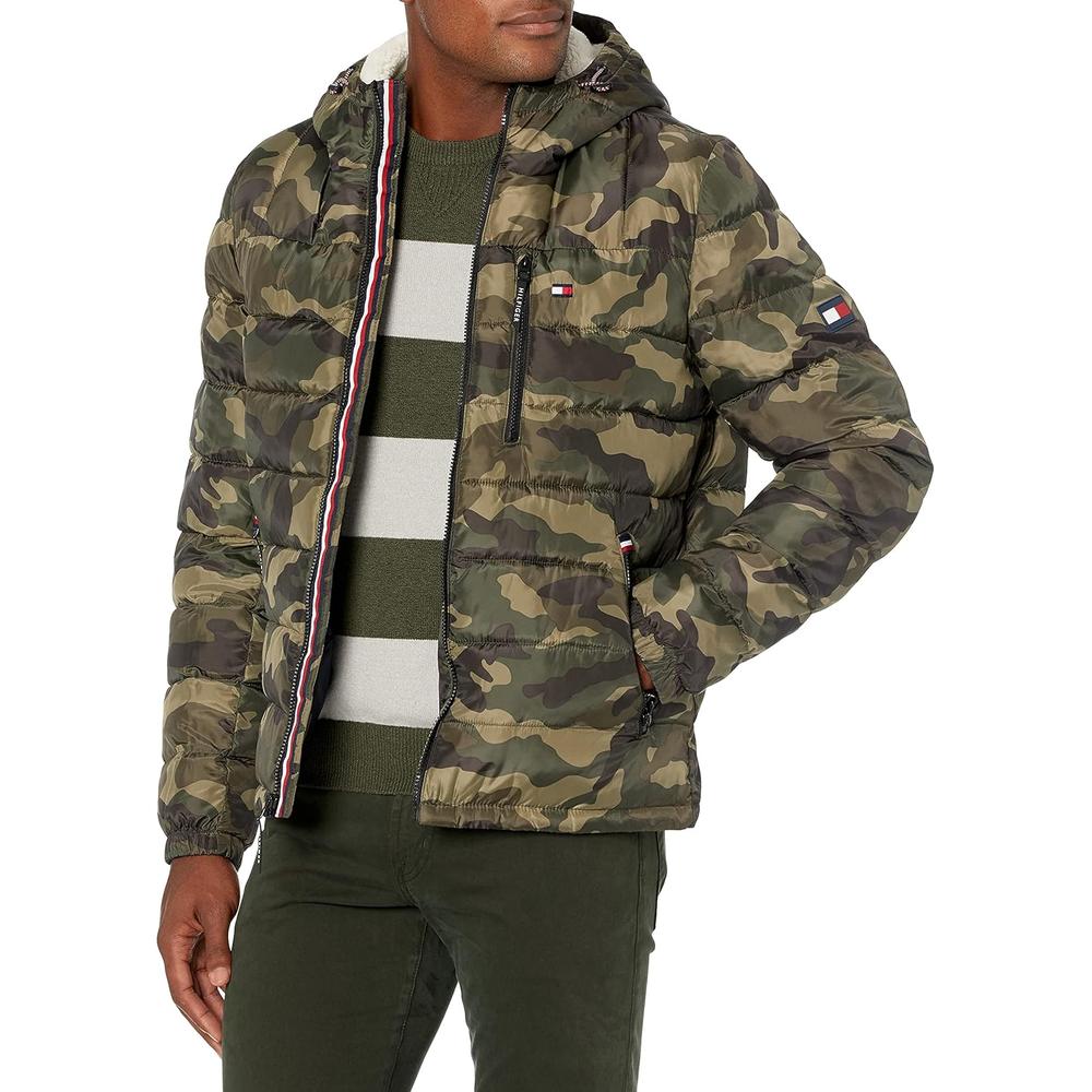 CASACA TOMMY HILFIGER ACOLCHADA RESISTENTE AL AGUA CON CAPUCHA PARA HOMBRE - 1