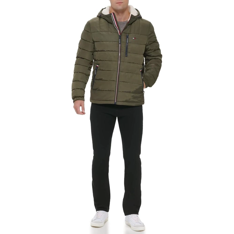 CASACA TOMMY HILFIGER ACOLCHADA RESISTENTE AL AGUA CON CAPUCHA PARA HOMBRE - 2