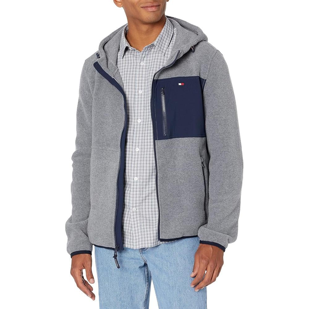 CASACA TOMMY HILFIGER DE FORRO POLAR CON CAPUCHA PARA HOMBRE - 1