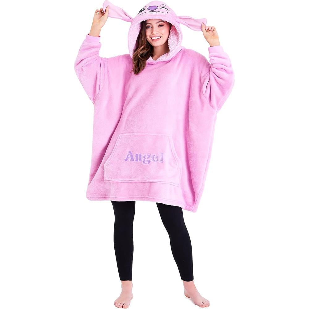 LILO Y STITCH | MANTA POLAR SHERPA CON CAPUCHA DE GRAN TAMAÑO DE ÁNGELA | TALLA ÚNICA - 1