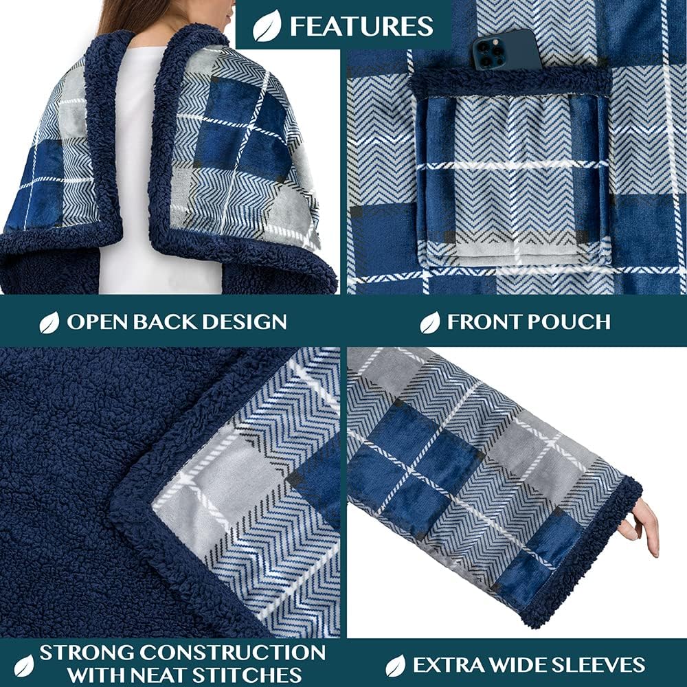 BATA FORRO POLAR SHERPA, MANGAS CÁLIDA FELPA GRUESA, BOLSILLO- CUELLO CAÍDO - 3