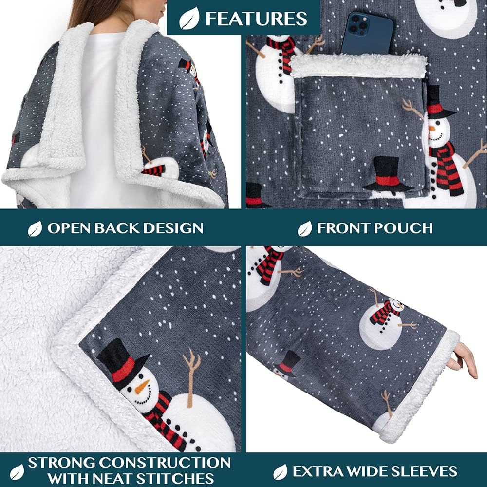 BATA FORRO POLAR SHERPA, MANGAS CÁLIDA FELPA SUAVE GRUESA, BOLSILLO- DISEÑO - 3
