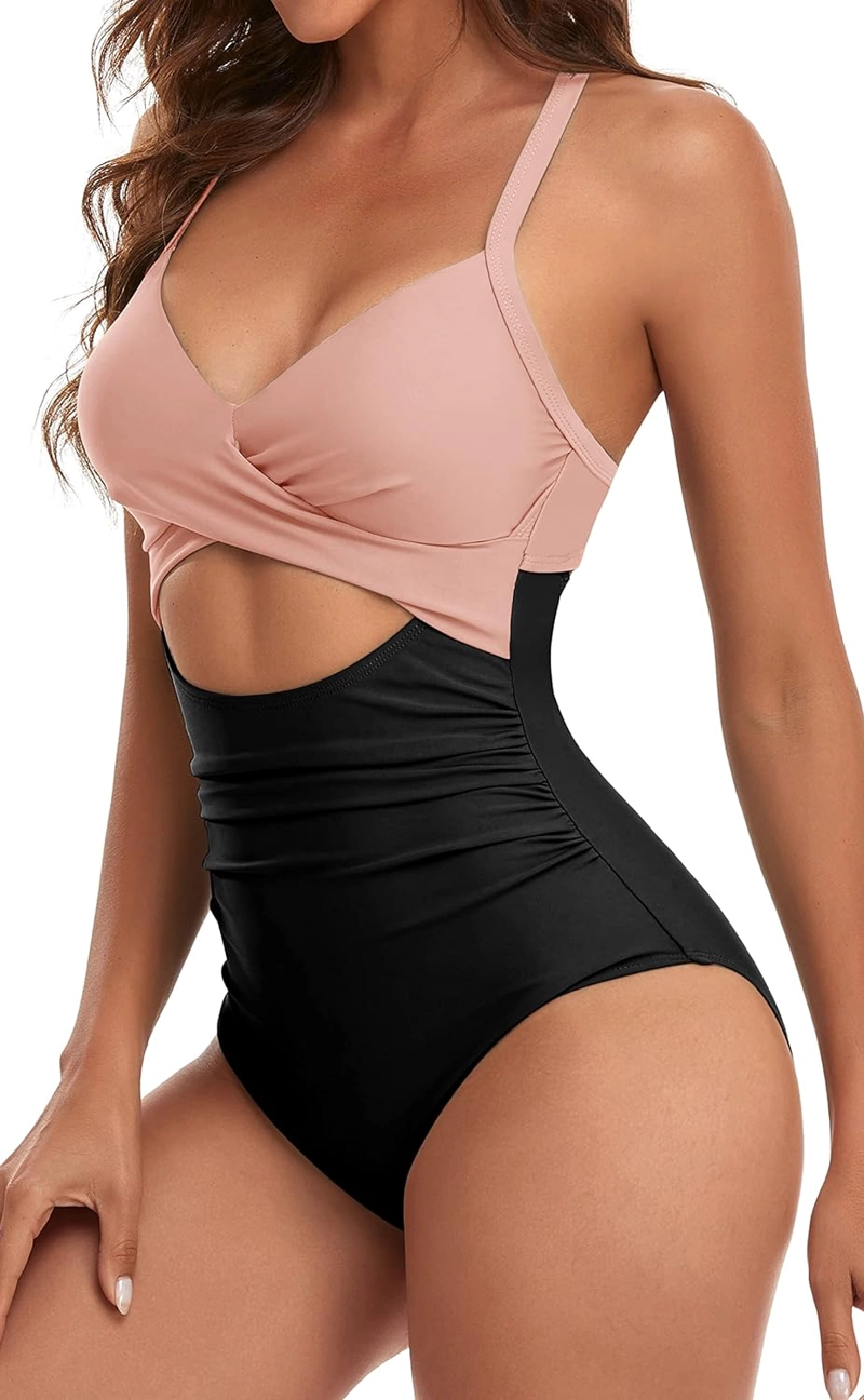 EOMENIE TRAJE DE BAÑO DE UNA PIEZA PARA MUJER CON CONTROL DE ABDOMEN, CINTURA ALTA, TRAJE DE BAÑO ENVOLVENTE DE 1 PIEZA - 3