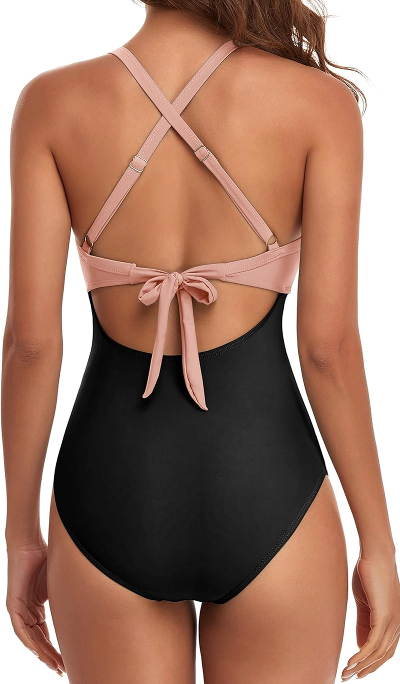 EOMENIE TRAJE DE BAÑO DE UNA PIEZA PARA MUJER CON CONTROL DE ABDOMEN, CINTURA ALTA, TRAJE DE BAÑO ENVOLVENTE DE 1 PIEZA - 4