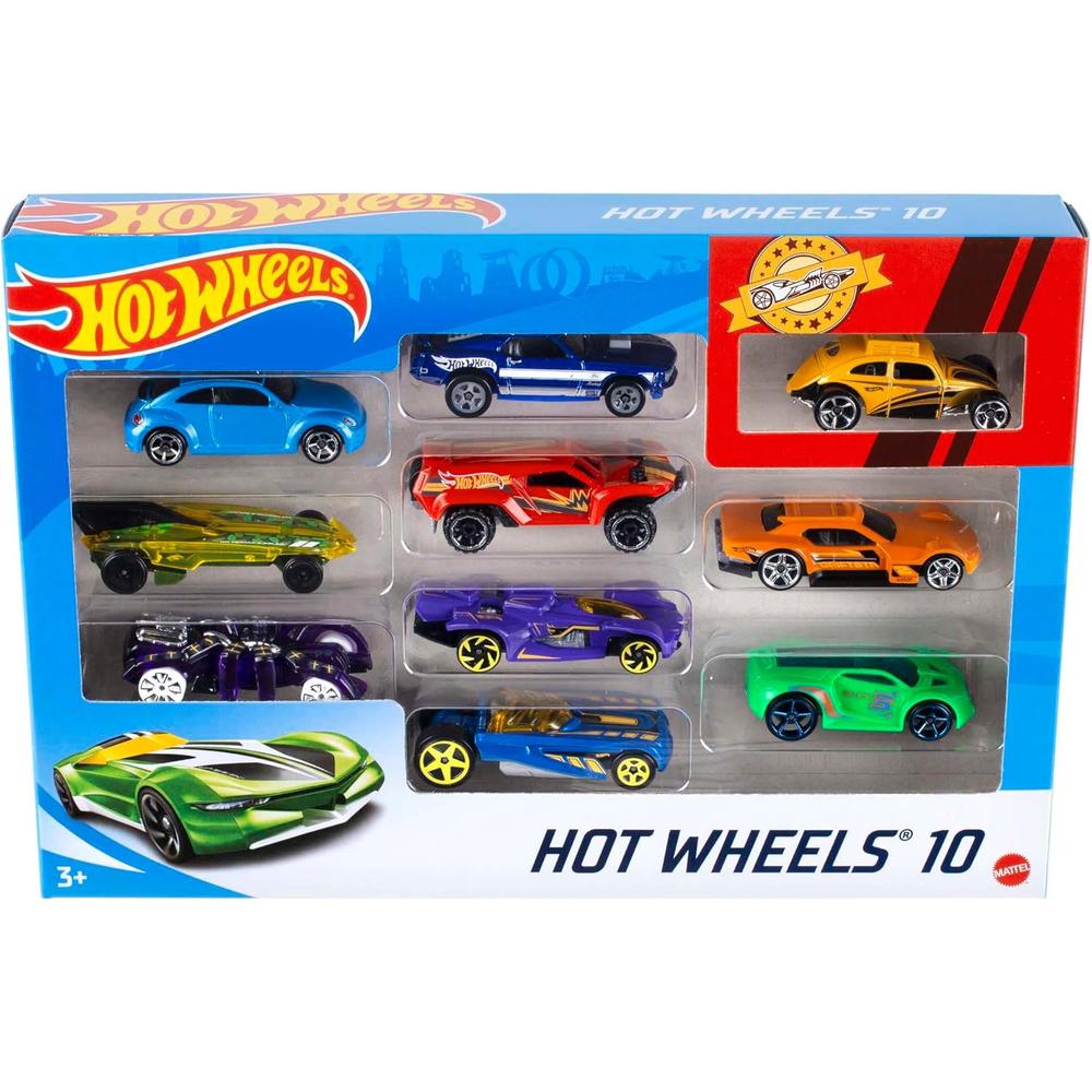 HOT WHEELS PAQUETE DE 10 AUTOMÓVILES (LOS ESTILOS PUEDEN VARIAR) - 1