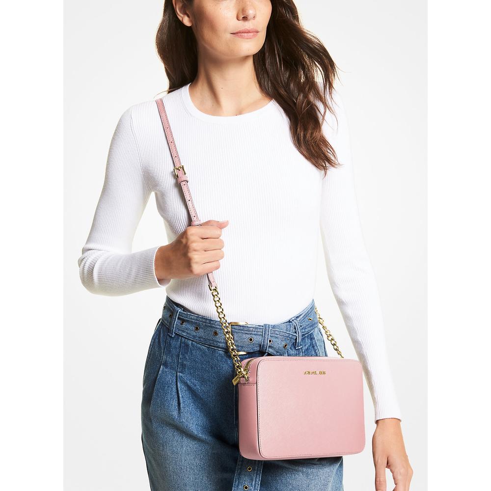 MICHAEL KORS BOLSO BANDOLERA GRANDE JET SET DE PIEL SAFFIANO | POWDER BLUSH - 3