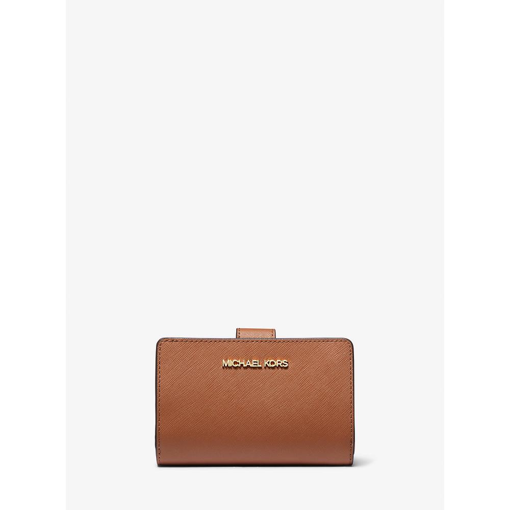 MICHAEL KORS CARTERA MEDIANA DE PIEL DE GRANO CRUZADO | LUGGAGE - 1