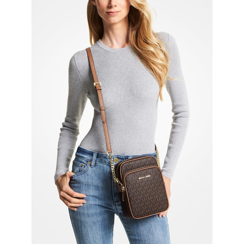 MICHAEL KORS BOLSO BANDOLERA MEDIANO CON LOGOTIPO JET SET TRAVEL | MARRÓN - 4