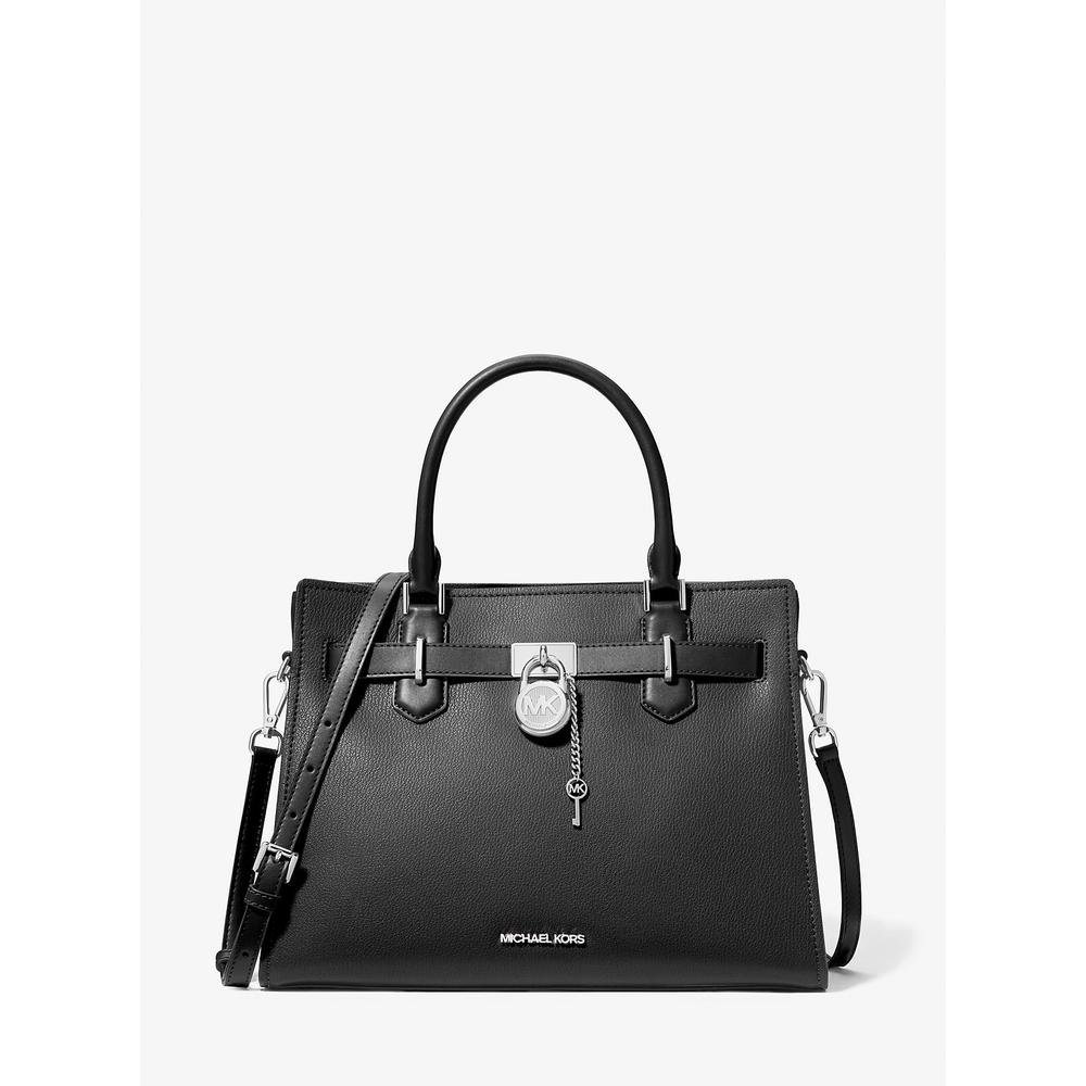 MICHAEL KORS BOLSO BANDOLERA MEDIANO DE CUERO HAMILTONS | NEGRO - 1