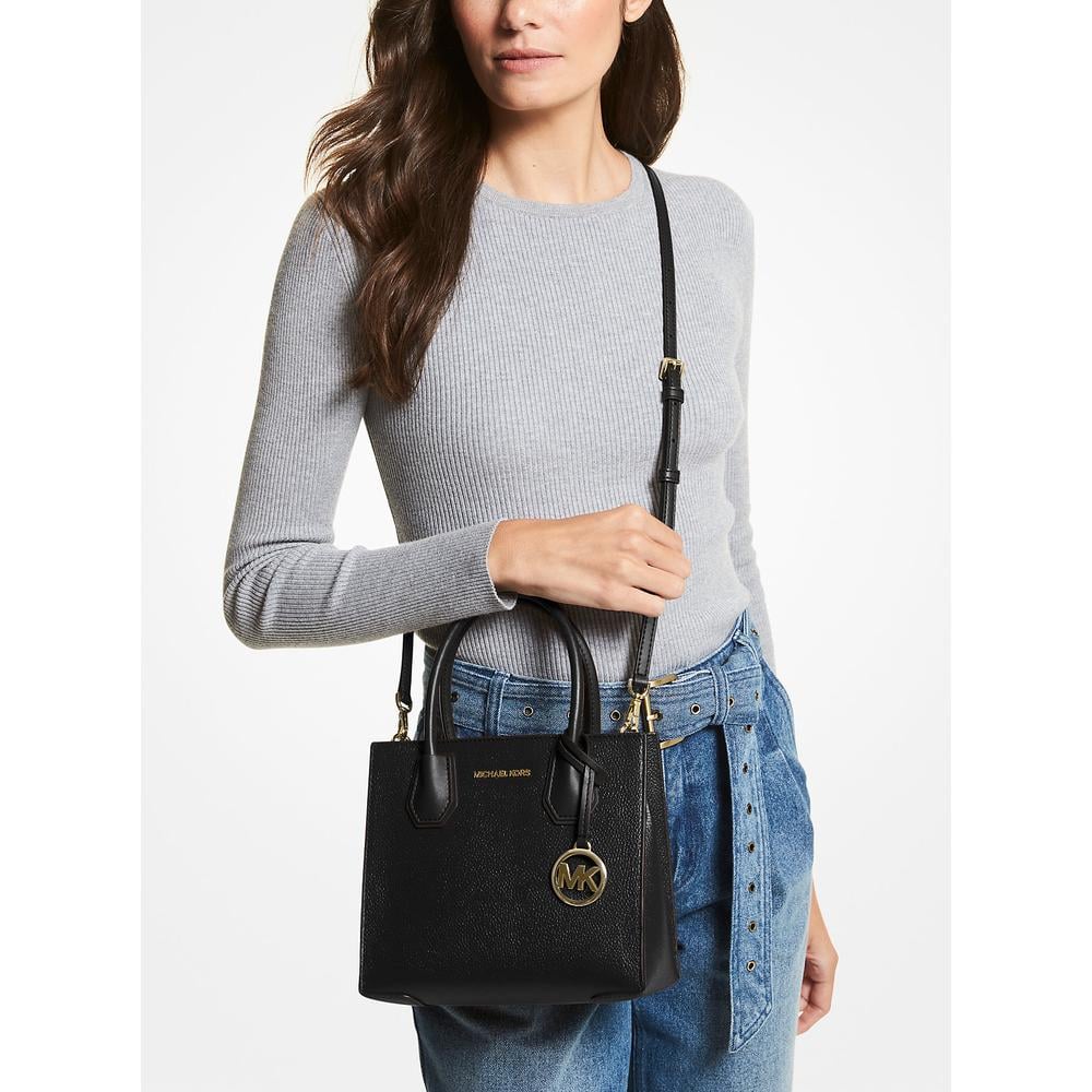MICHAEL KORS BOLSO BANDOLERA MEDIANO MERCER DE PIEL GRANULADA | NEGRO - 3