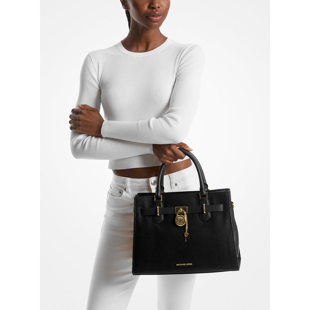 MICHAEL KORS BOLSO BANDOLERA MEDIANO DE CUERO HAMILTON | NEGRO - 3