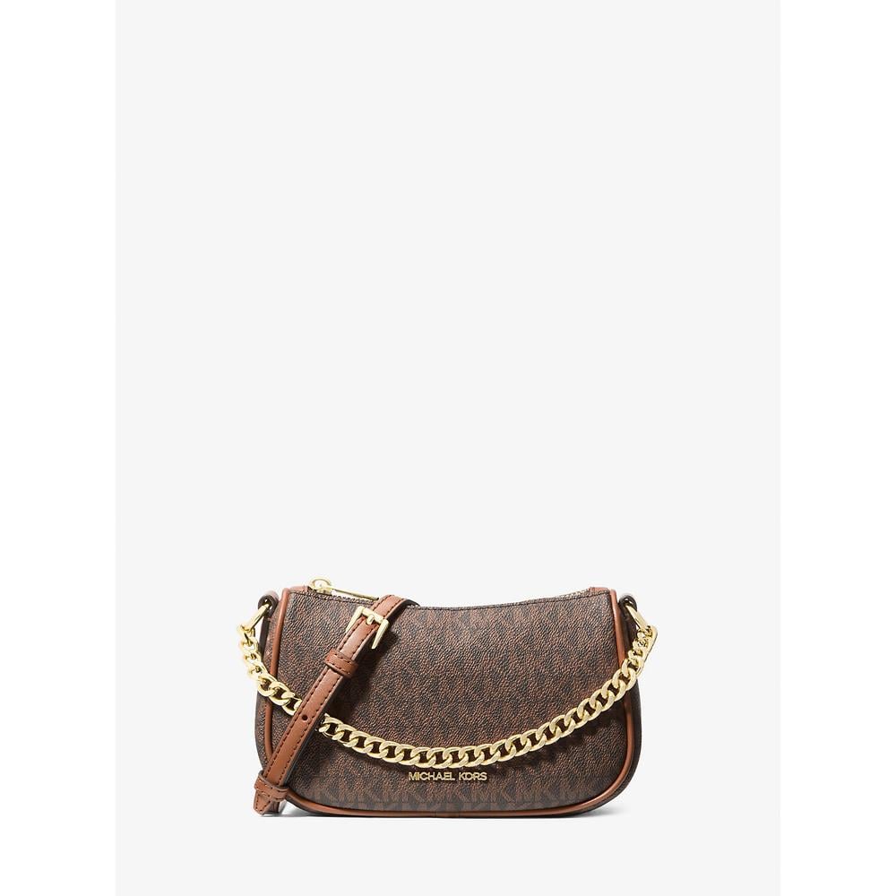 MICHAEL KORS BOLSO BANDOLERA CONVERTIBLE CARMELA SMALL SIGNATURE LOGO | MARRÓN - 1