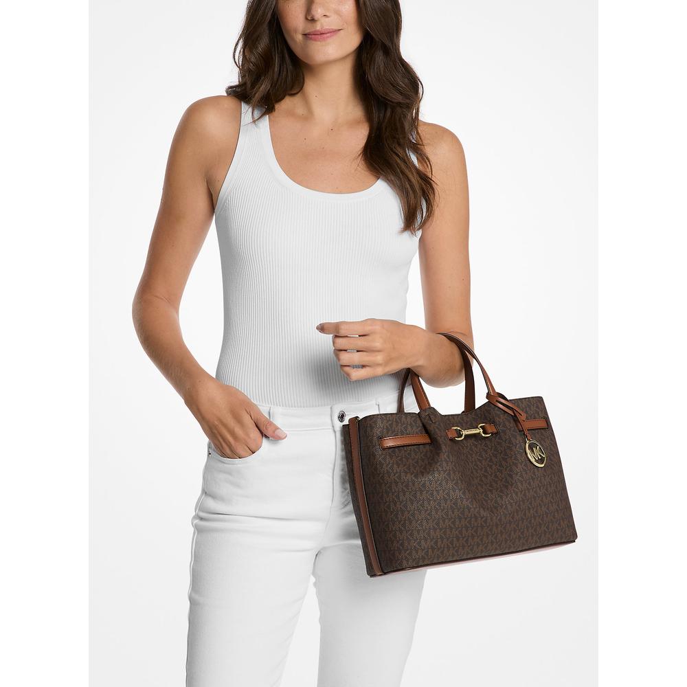 MICHAEL KORS BOLSO SATCHEL MEDIANO CON LOGOTIPO DE LA FIRMA CARSON | MARRÓN - 3