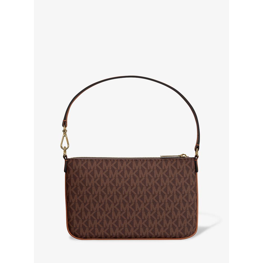 MICHAEL KORS BOLSO DE MANO CONVERTIBLE JET SET SMALL SIGNATURE LOGO | MARRÓN - 3