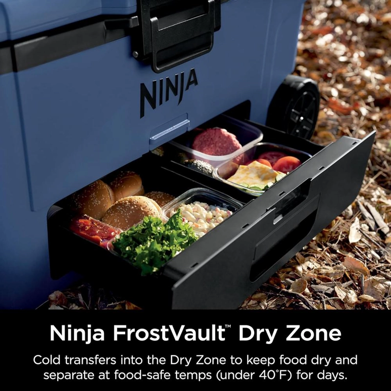 NINJA NEVERA PORTÁTIL FROSTVAULT FB265BL, CON RUEDAS Y CAJÓN SECO, 65 QT / 61,5 L | LAKESHORE BLUE - 3