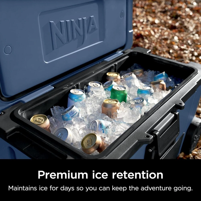 NINJA NEVERA PORTÁTIL FROSTVAULT FB265BL, CON RUEDAS Y CAJÓN SECO, 65 QT / 61,5 L | LAKESHORE BLUE - 4