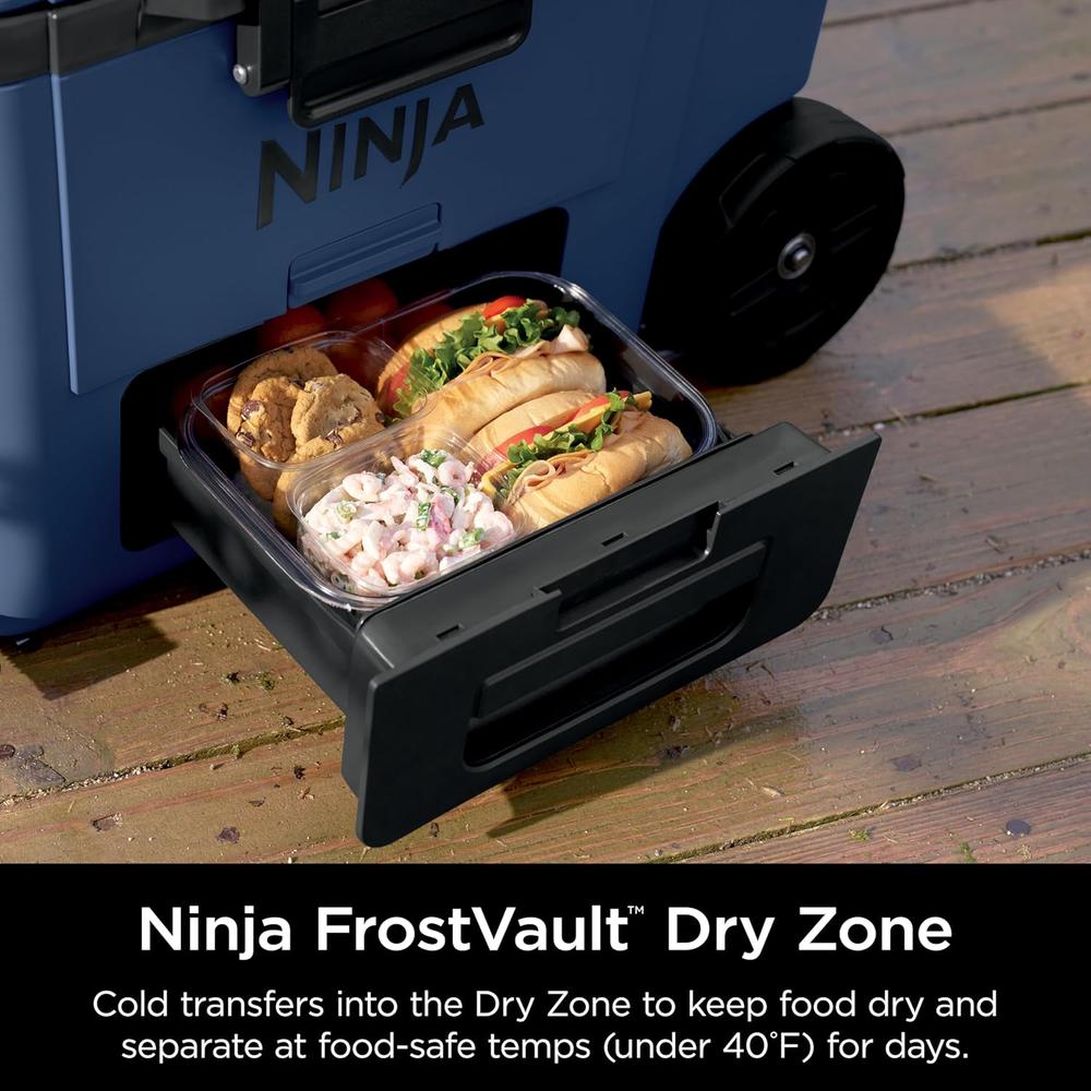 NINJA NEVERA PORTÁTIL FROSTVAULT FB245BL, CON RUEDAS Y CAJÓN SECO, 45 QT / 42,6 L | LAKESHORE BLUE - 2