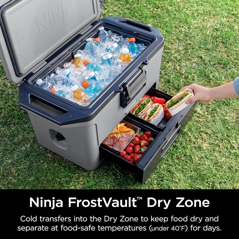 NINJA ENFRIADOR DURO FB151GY FROSTVAULT CON CAJÓN SECO, ALTA RESISTENCIA, 50 QT / 47,3 L | GRIS - 3