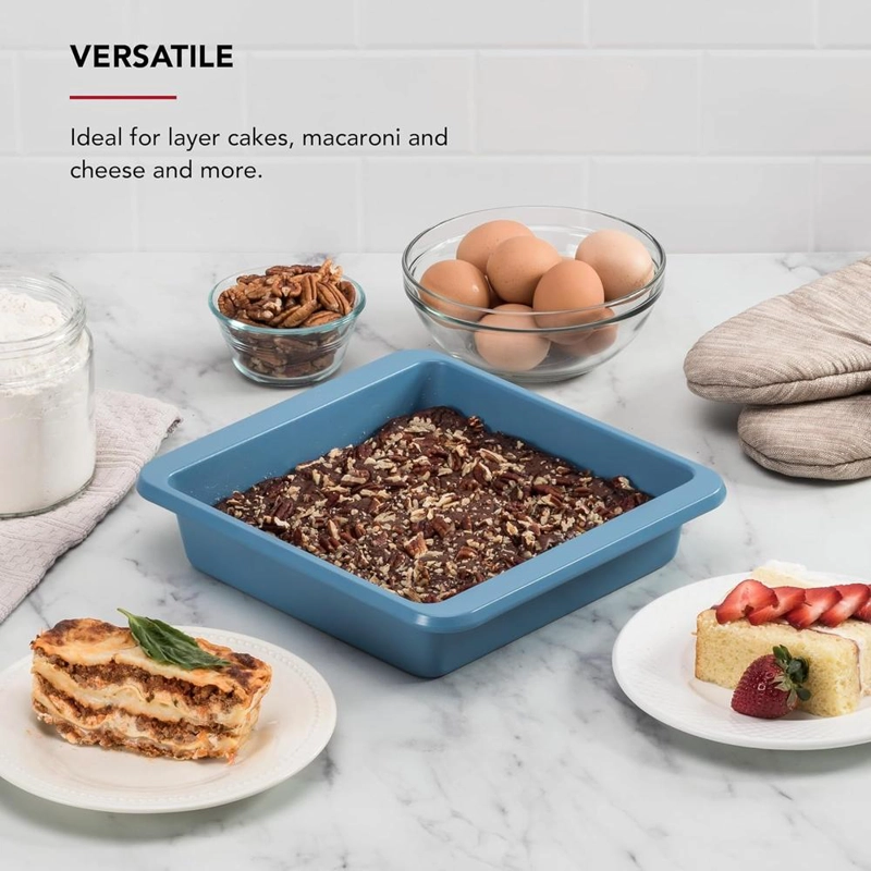 KITCHENAID MOLDE CUADRADO PARA PASTELES 23 CM, ACERO | TERCIOPELO AZUL - 4