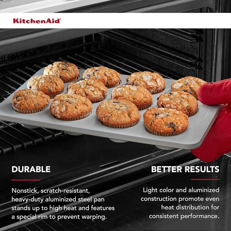KITCHENAID MOLDE PARA MAGDALENAS 12 TAZAS / 2.8 L, ACERO ALUMINIZADO | PLATEADO - 4