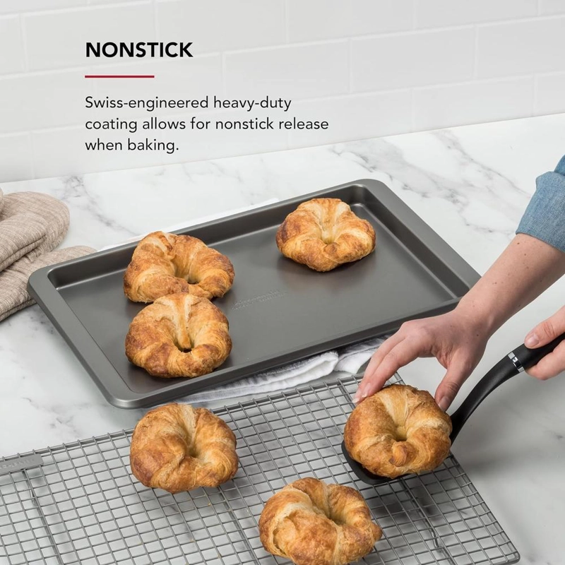 KITCHENAID BANDEJAS PARA HORNEAR 25X38 CM, ACERO | CONTORNO PLATEADO - 3