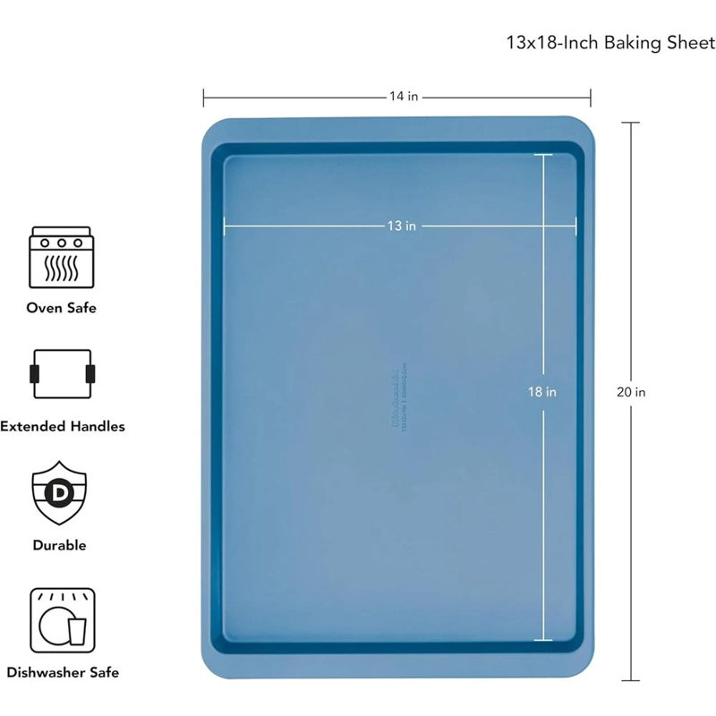 KITCHENAID BANDEJA PARA HORNEAR ANTIADHERENTE 33X46 CM, ACERO | TERCIOPELO AZUL - 2