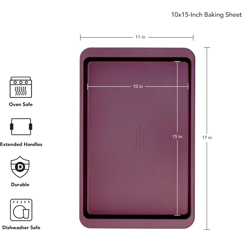 KITCHENAID BANDEJA PARA HORNEAR 25X38 CM, ACERO ALUMINIZADO | REMOLACHA - 2