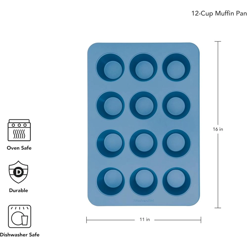 KITCHENAID MOLDE PARA MUFFINS 12 TAZAS / 1.4 L, ACERO | TERCIOPELO AZUL - 2