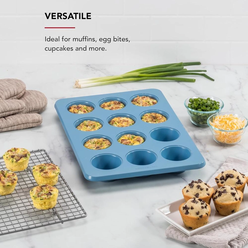 KITCHENAID MOLDE PARA MUFFINS 12 TAZAS / 1.4 L, ACERO | TERCIOPELO AZUL - 4