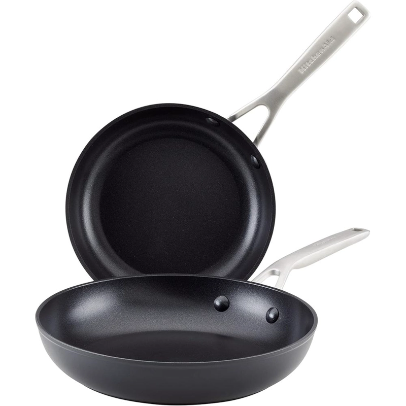 KITCHENAID JUEGO DE SARTENES 21 Y 25 CM, INDUCCIÓN ANODIZADA DURA | NEGRO MATE - 1