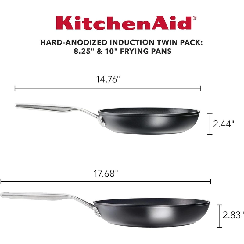 KITCHENAID JUEGO DE SARTENES 21 Y 25 CM, INDUCCIÓN ANODIZADA DURA | NEGRO MATE - 3