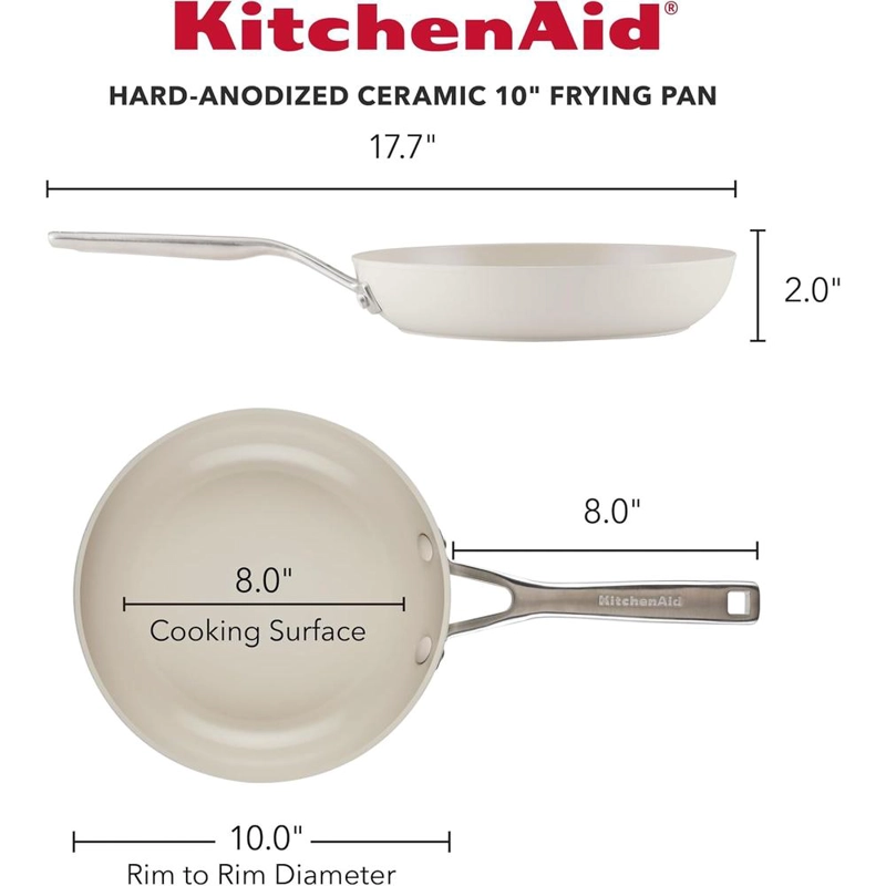 KITCHENAID SARTÉN 25 CM, CERÁMICA ANODIZADA DURA | PORCELANA BLANCA - 2