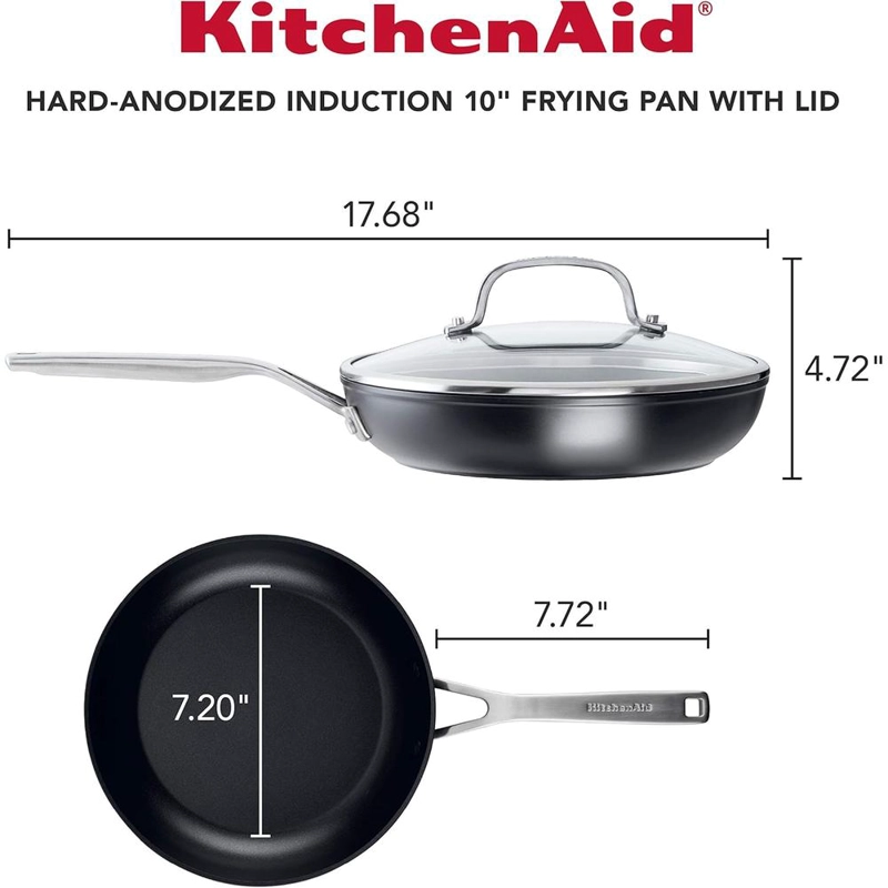 KITCHENAID SARTÉN 25 CM CON TAPA, INDUCCIÓN ANODIZADA DURA | NEGRO MATE - 2
