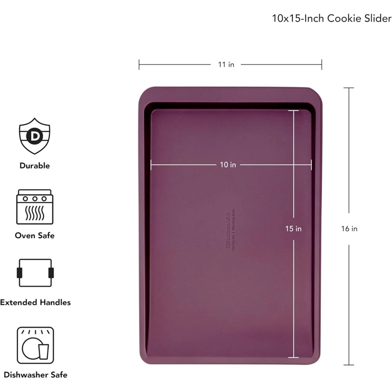 KITCHENAID BANDEJA PARA GALLETAS ANTIADHERENTE 25X38 CM, ACERO | REMOLACHA - 2