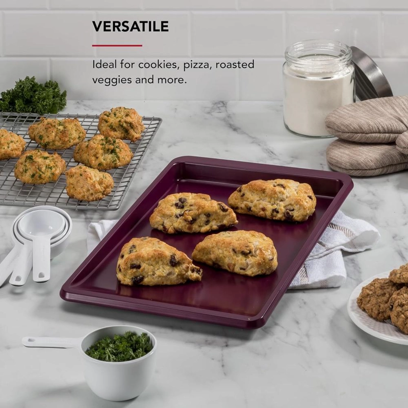 KITCHENAID BANDEJA PARA GALLETAS ANTIADHERENTE 25X38 CM, ACERO | REMOLACHA - 4