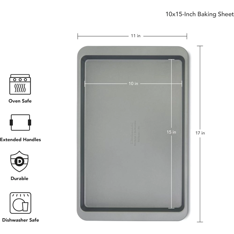 KITCHENAID BANDEJA PARA HORNEAR 25X38 CM, ACERO ALUMINIZADO PREMIUM | PLATEADO - 2