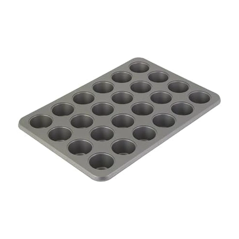 KITCHENAID MINI MOLDES PARA MAGDALENAS 24 TAZAS, ACERO | CONTORNO PLATEADO - 1