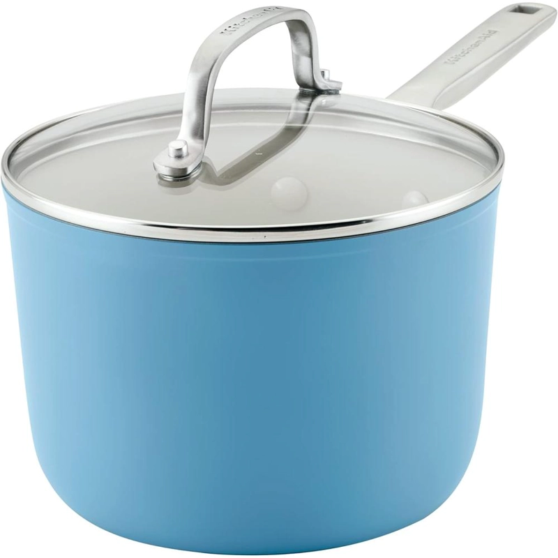 KITCHENAID OLLA ANODIZADA DURA 3 QT / 2.8 L, CERÁMICA | TERCIOPELO AZUL - 1