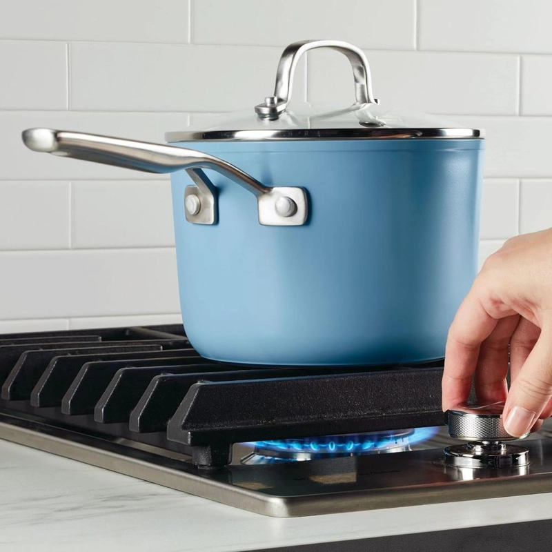 KITCHENAID OLLA ANODIZADA DURA 3 QT / 2.8 L, CERÁMICA | TERCIOPELO AZUL - 6
