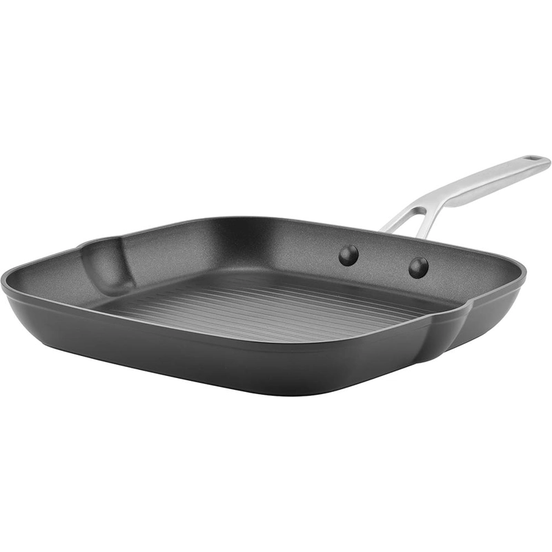 KITCHENAID PLANCHA CUADRADA 28 CM, ANODIZADA DURA ANTIADHERENTE | NEGRO MATE - 1