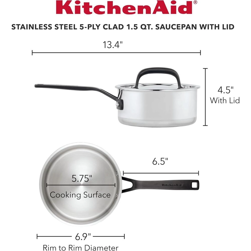 KITCHENAID SARTÉN INDUCCIÓN ACERO INOXIDABLE 1.5 QT / 1.4 L | INOX PULIDO - 2