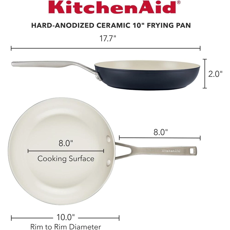 KITCHENAID SARTÉN CERÁMICA ANODIZADA DURA 10 IN / 25 CM | NEGRO MATE - 2