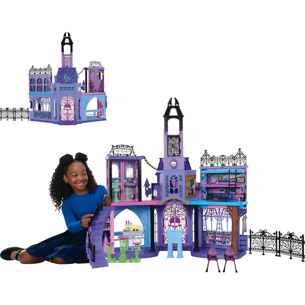 MONSTER HIGH CASA DE MUÑECAS, ESCUELA EMBRUJADA CON 7 ÁREAS Y MÁS DE 35 PIEZAS - 1