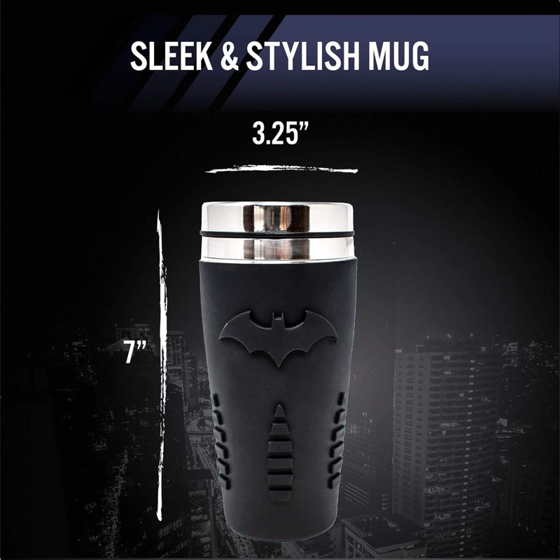 PALADONE BATMAN TAZA DE VIAJE ACERO INOXIDABLE 15 OZ / 444 ML OFICIAL - 2