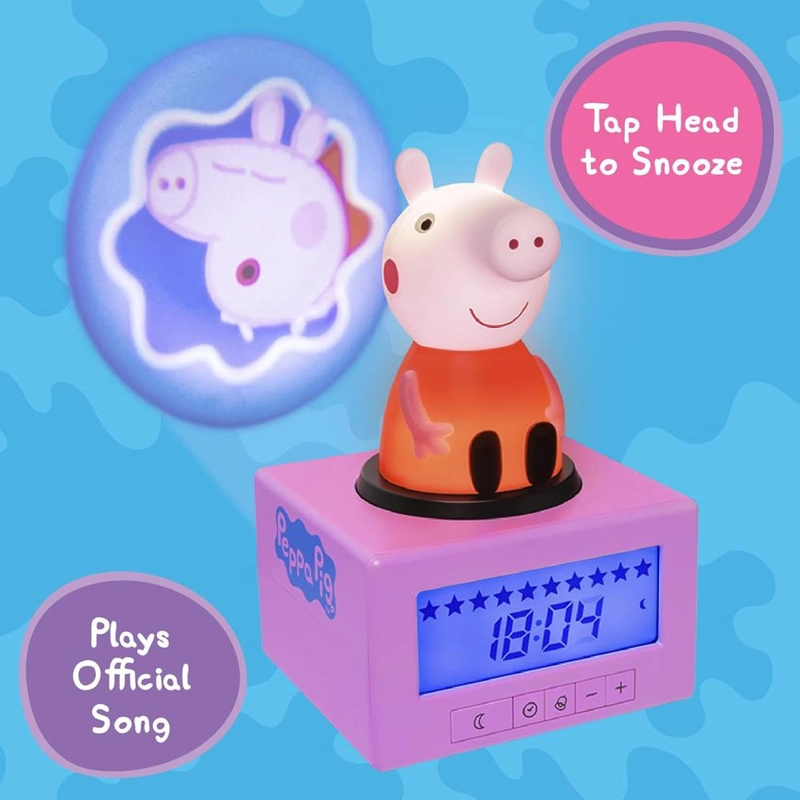 PALADONE PEPPA PIG, RELOJ DESPERTADOR PROYECTOR INFANTIL OFICIAL - 4
