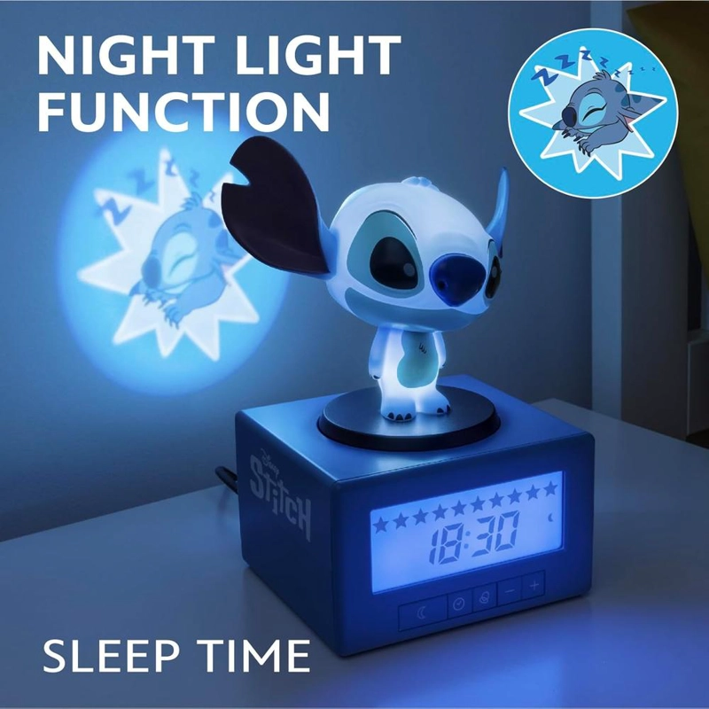 PALADONE STITCH, RELOJ DESPERTADOR PROYECTOR INFANTIL OFICIAL - 4