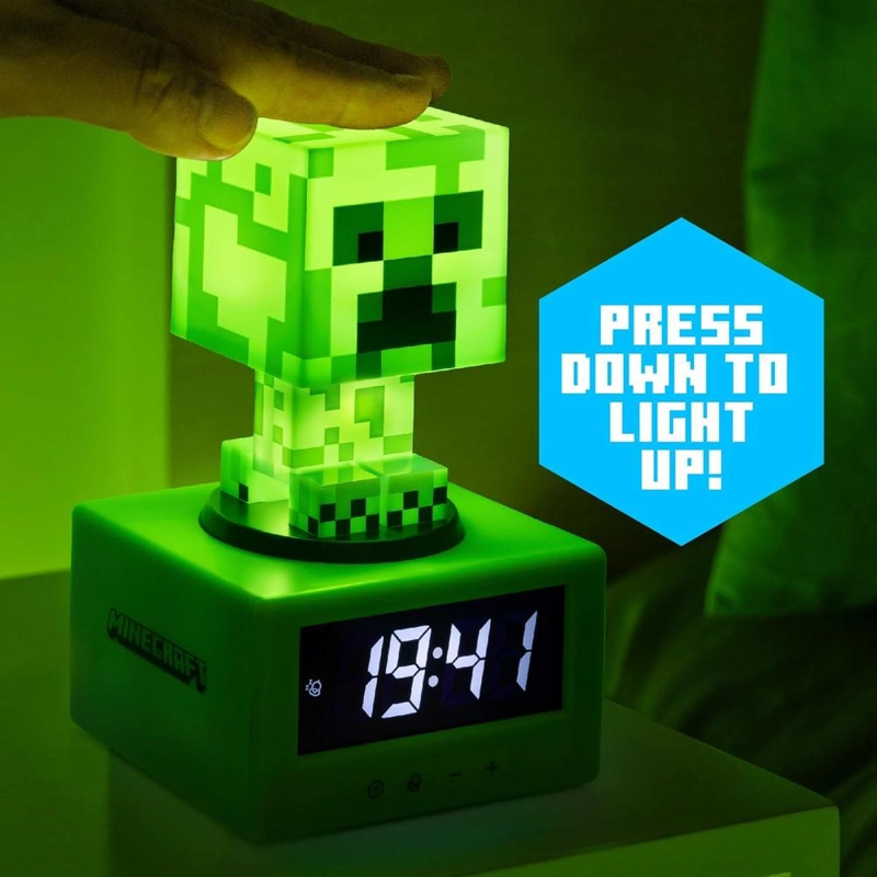 PALADONE MINECRAFT CREEPER, RELOJ DESPERTADOR LUZ Y SONIDO - 2